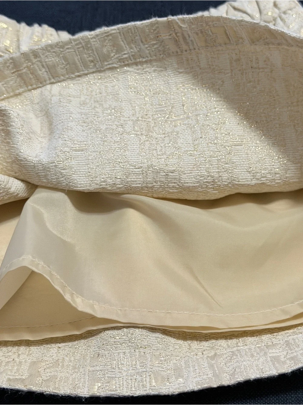 OshKosh B'gosh Cream Metallic-Thread Circle Skirt Sz 18M